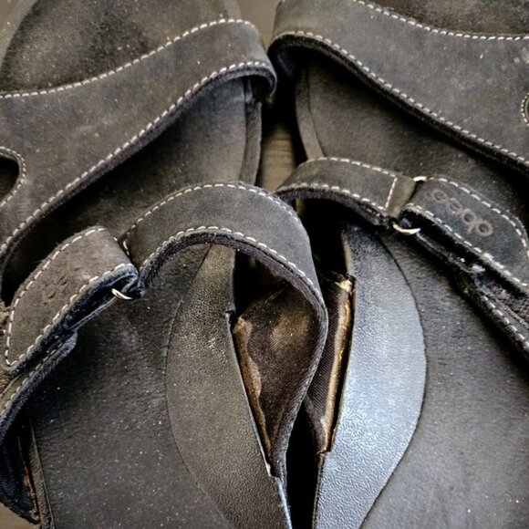 Abeo Loma‎ black suede leather slides sandals Size 10 - Picture 2 of 5